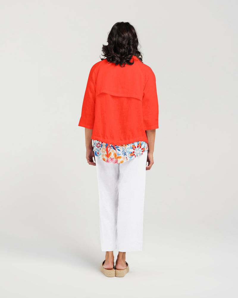 Blackstone Robyn Linen Jacket- Fiesta Red