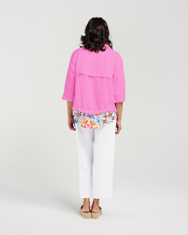 Blackstone Robyn Linen Jacket- Super Pink