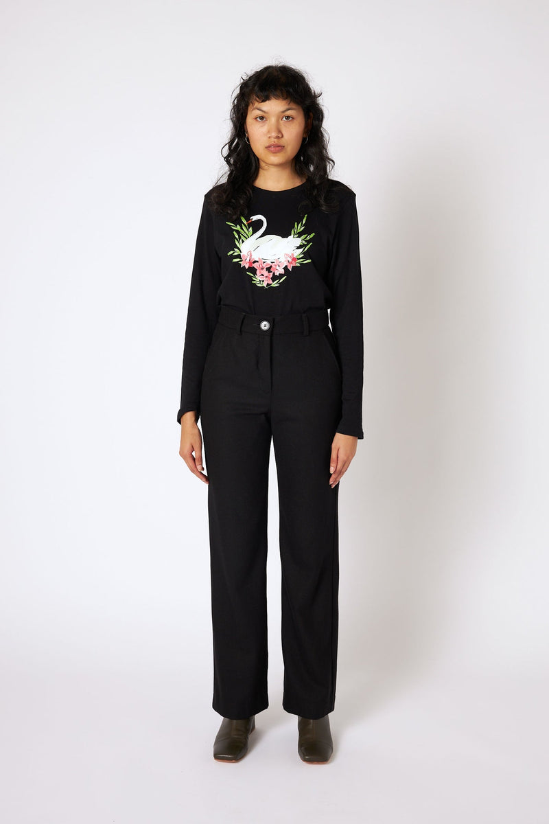 Kate Sylvester Swan Long Sleeve - Black