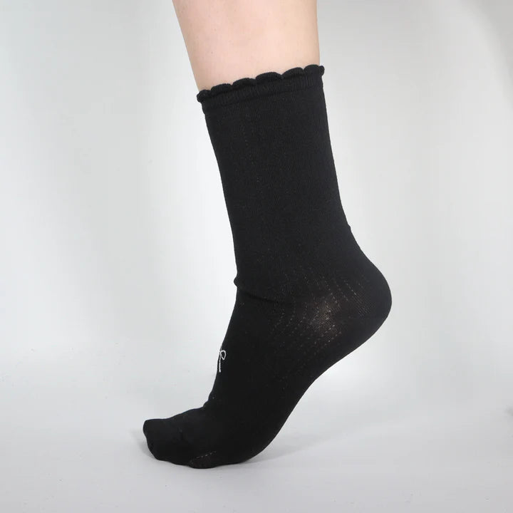 Minx Bow Sock - Black