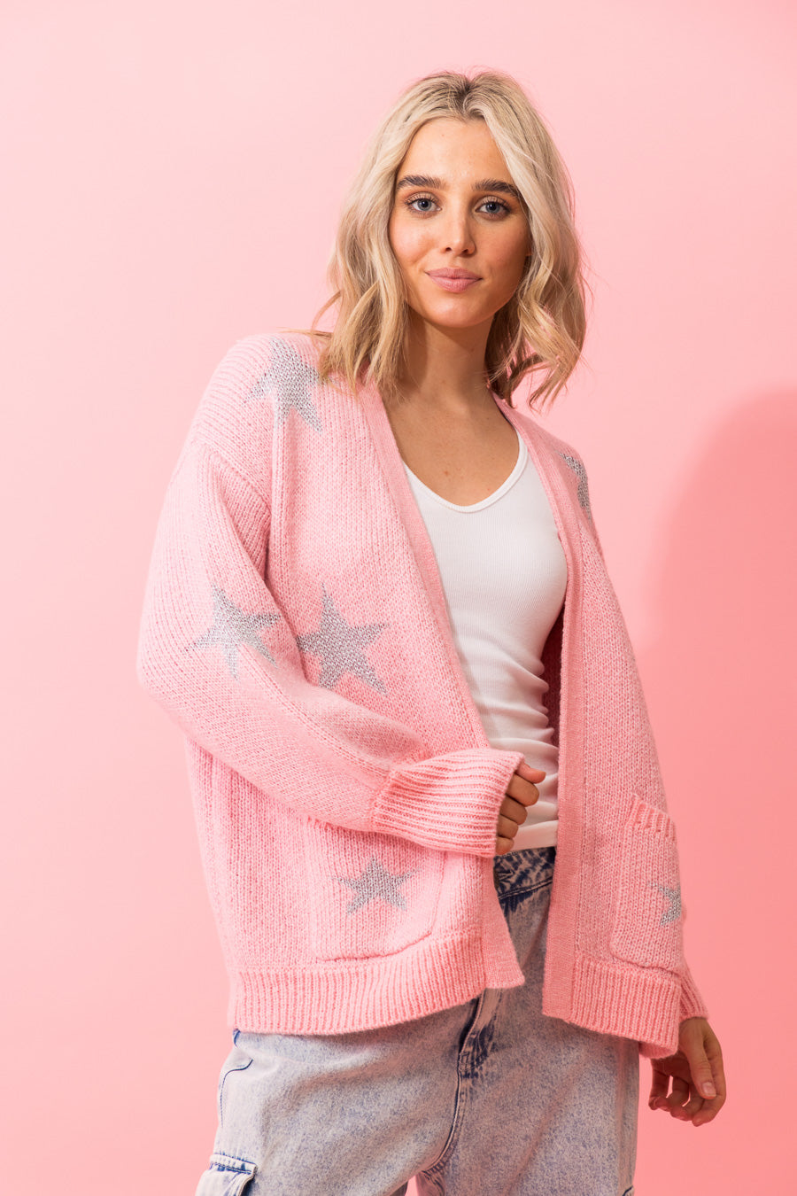 Charlo Amy Star Cardi - Pink – ROSSELLINI + SHINE