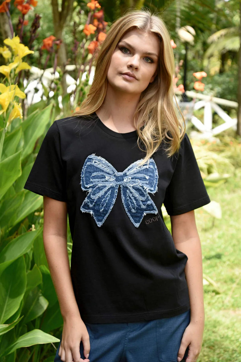 COOP SIMPLY BOWTIFUL T-Shirt- Black & Denim