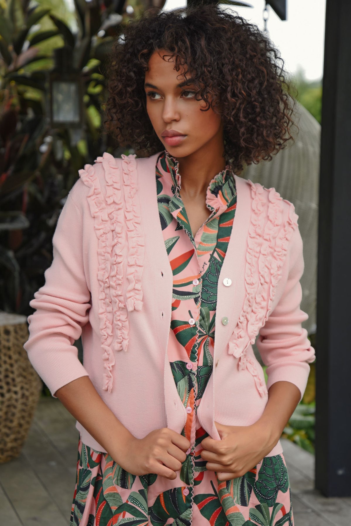 Coop Frillluxe Cardigan Pink
