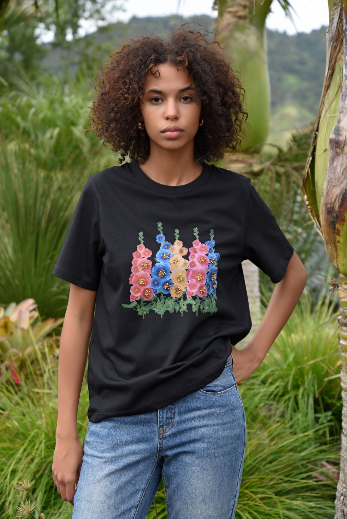Coop Foxglove & Fancy Free T-Shirt Black