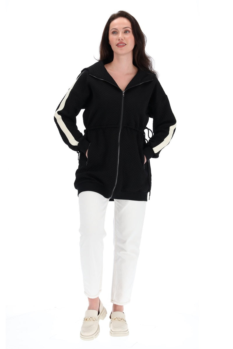 Charlo Camryn Hooded Sweater Black