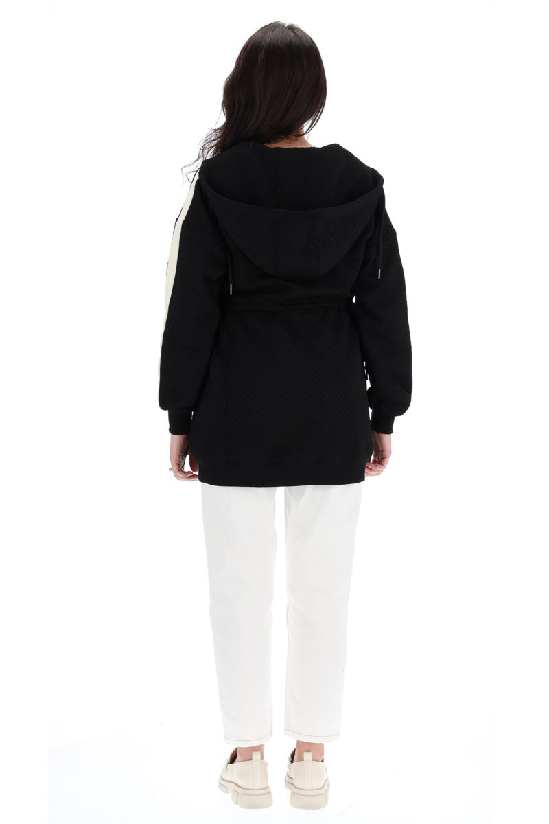 Charlo Camryn Hooded Sweater Black