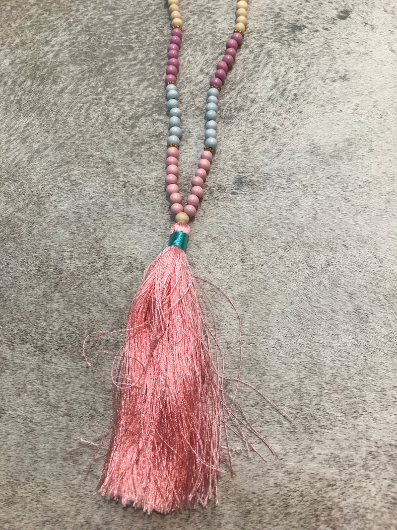 Tassel Necklace - Baby Pink