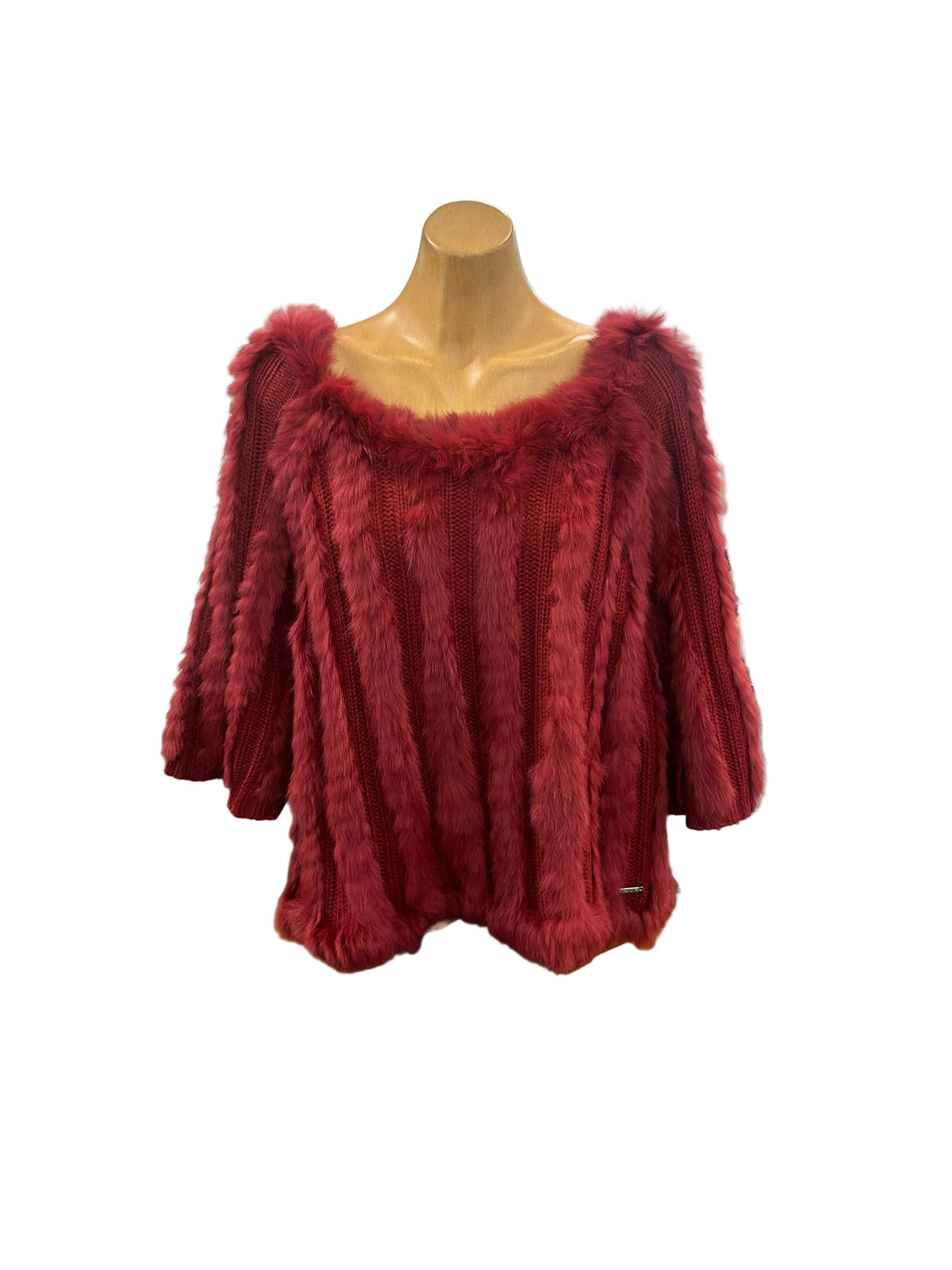 Gaudi Fur Sweater - Wine Red