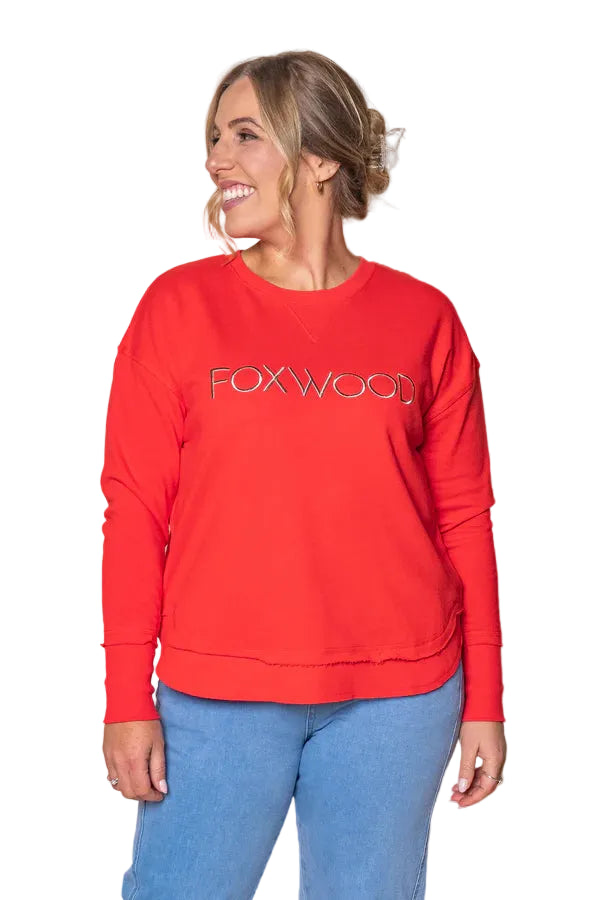 Foxwood Simplified Metallic Crew - Red