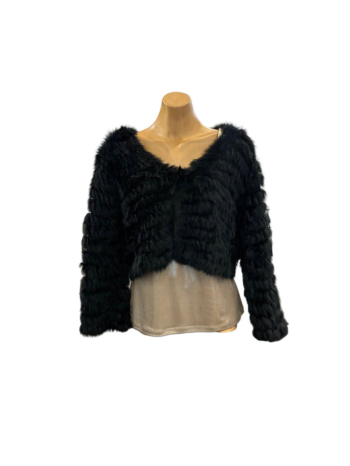 Studio S Fur Bolero - Black