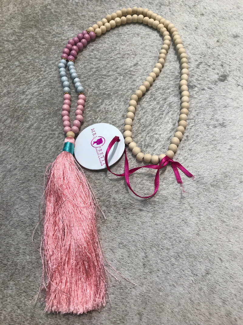 Tassel Necklace - Baby Pink