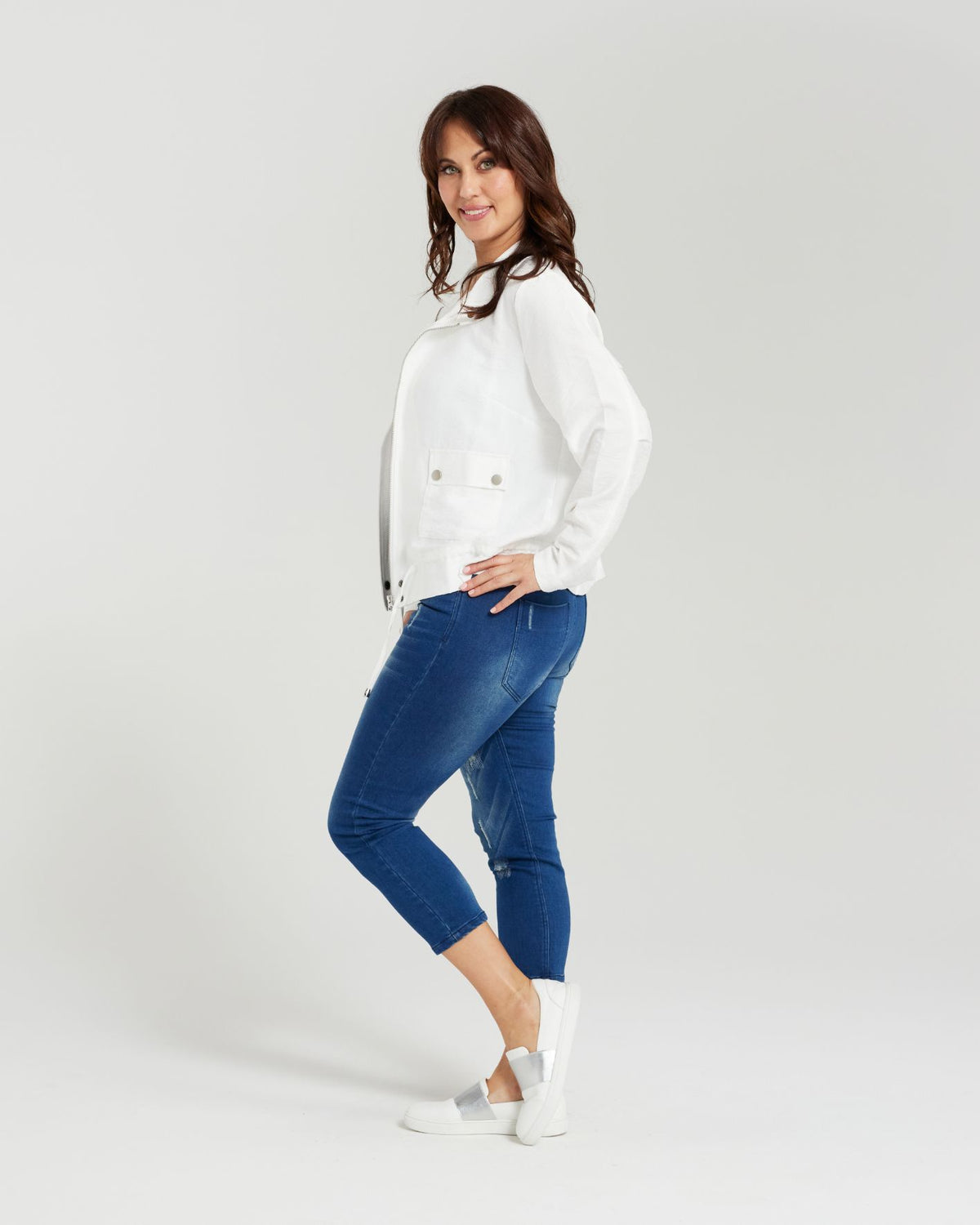 Zafina Flora Jacket White