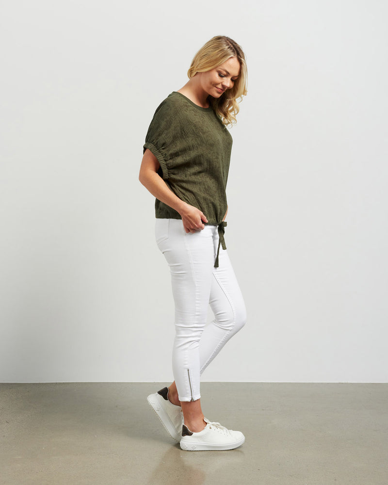 Et Alia Harlee Top - Olive Jacquard