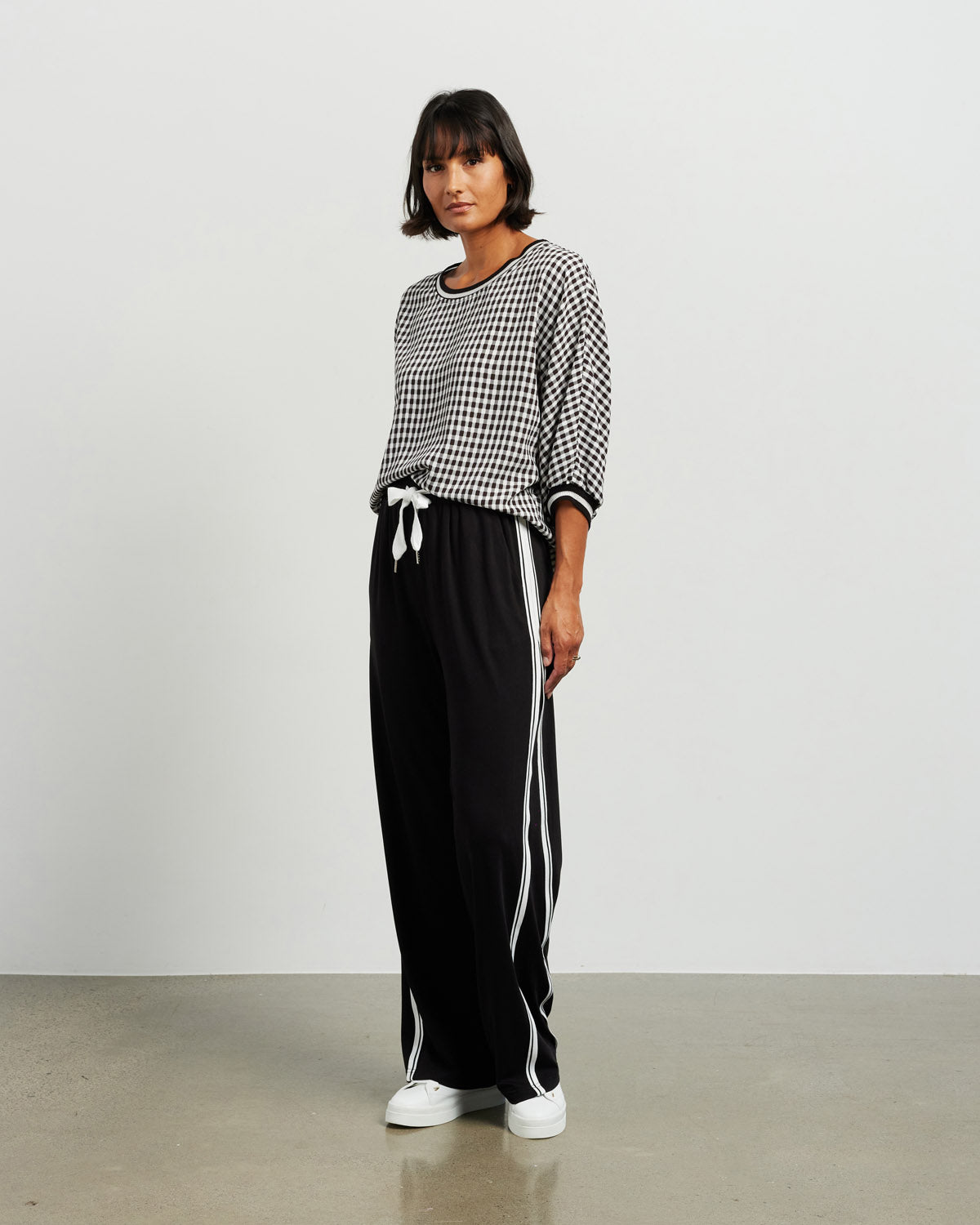 Et Alia Aroha Top - Black/White Check