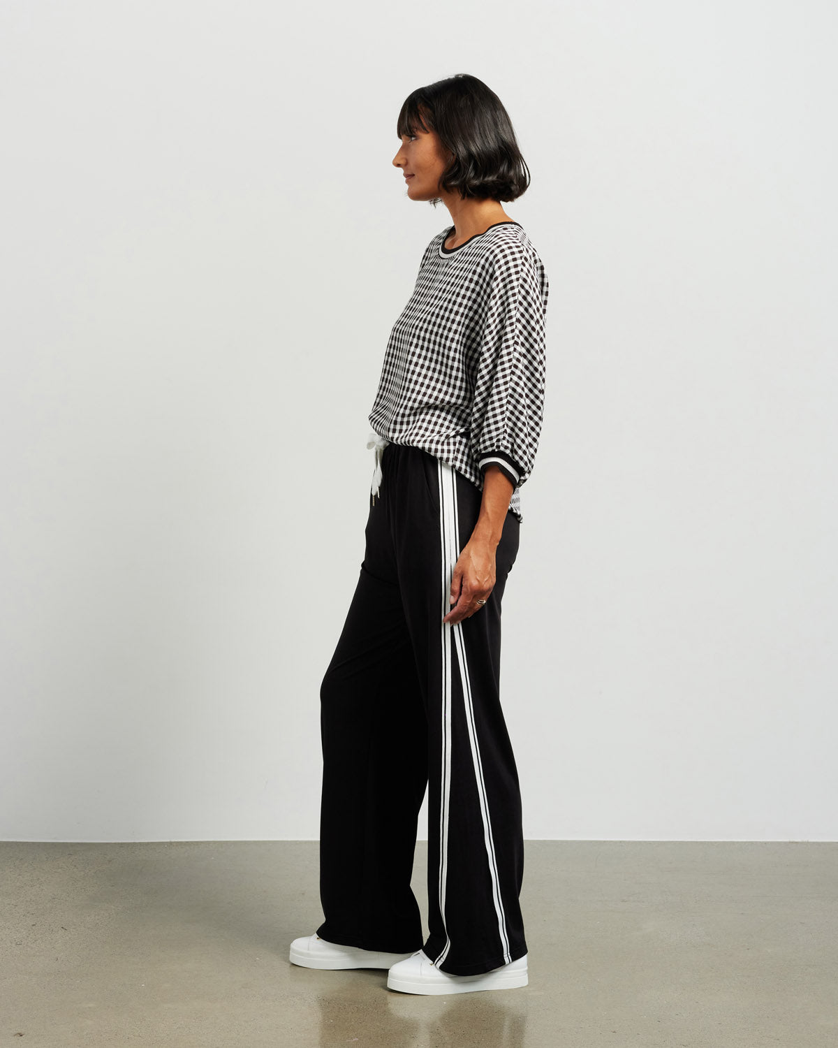 Et Alia Aroha Top - Black/White Check