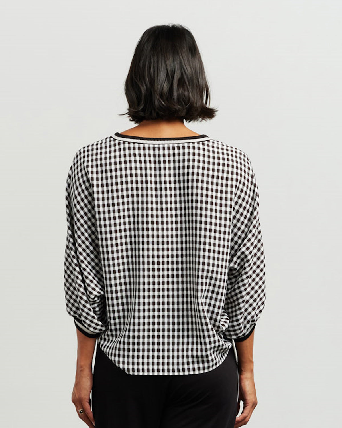 Et Alia Aroha Top - Black/White Check