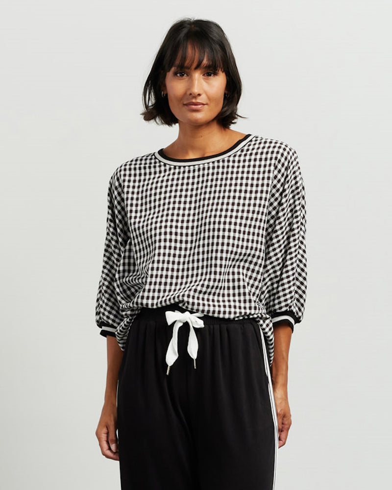 Et Alia Aroha Top - Black/White Check