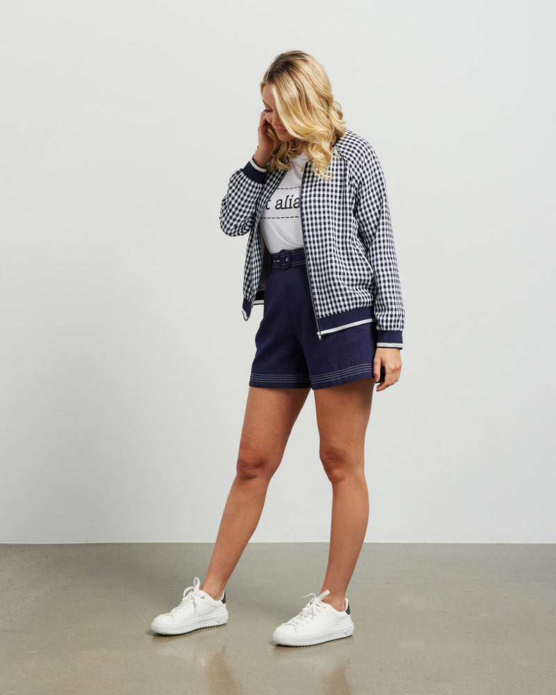 Et Alia Bobby Bomber - Ink/White Check