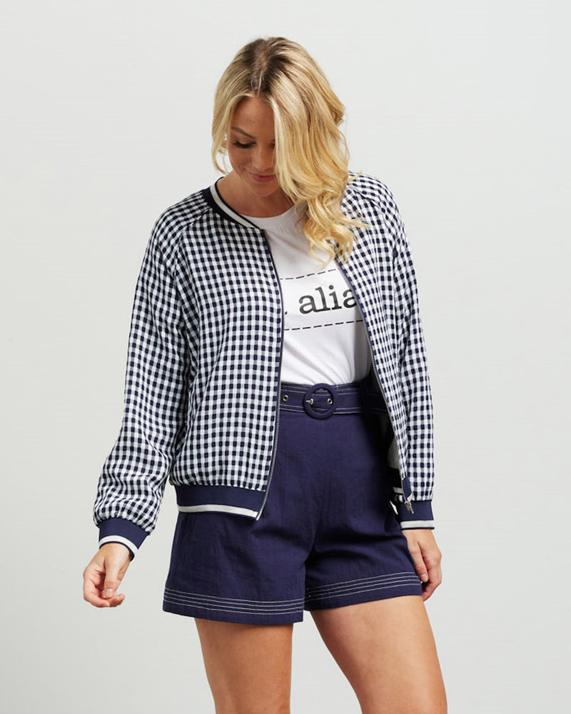 Et Alia Bobby Bomber - Ink/White Check