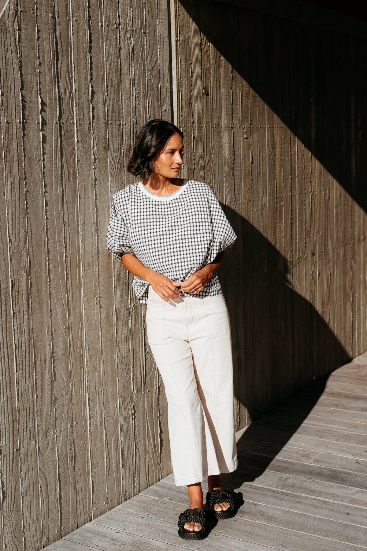 Et Alia Aroha Top - Monochrome Check