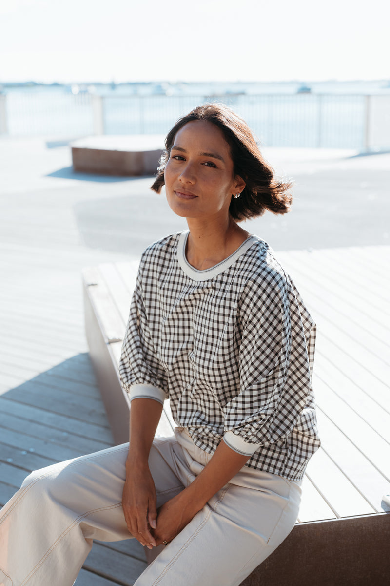 Et Alia Aroha Top - Monochrome Check