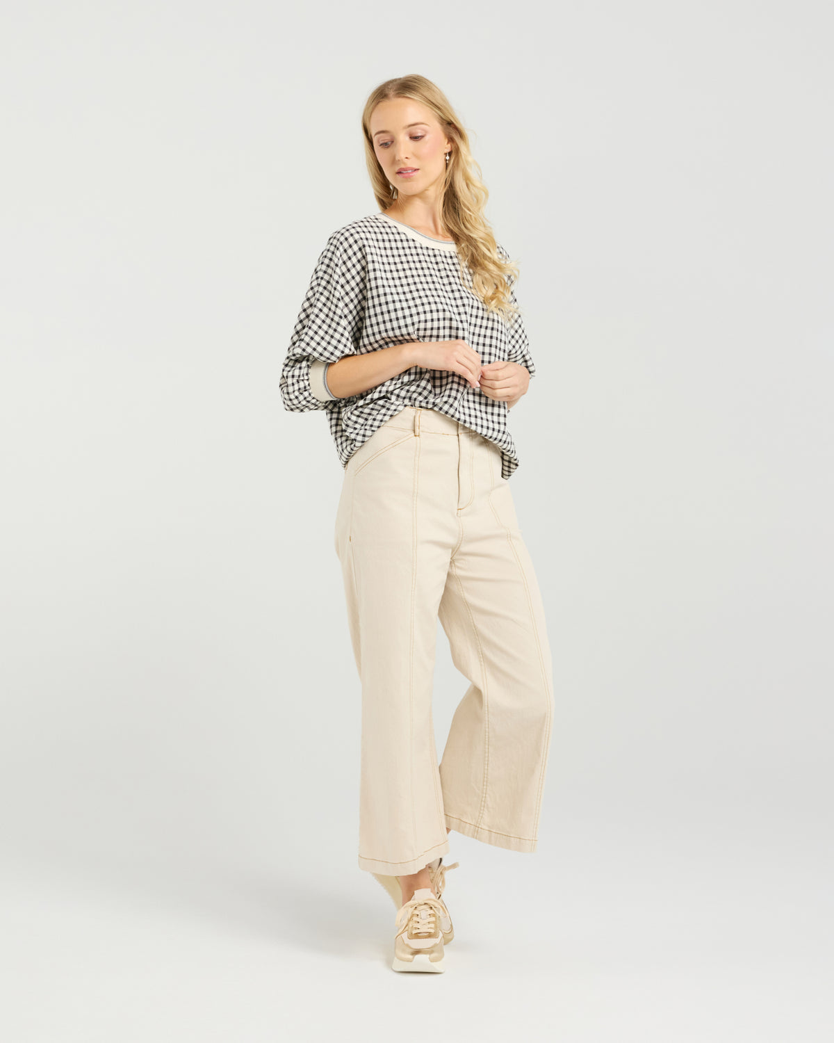 Et Alia Aroha Top - Monochrome Check