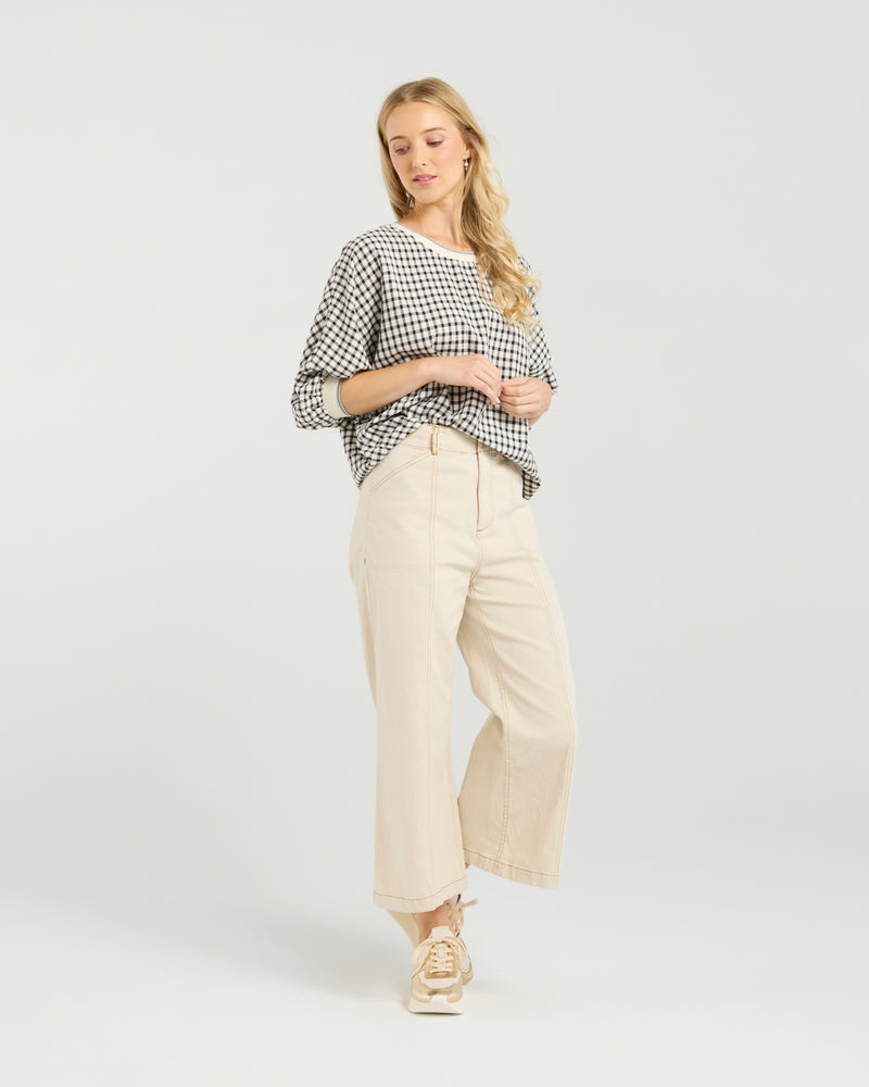 Et Alia Aroha Top - Monochrome Check