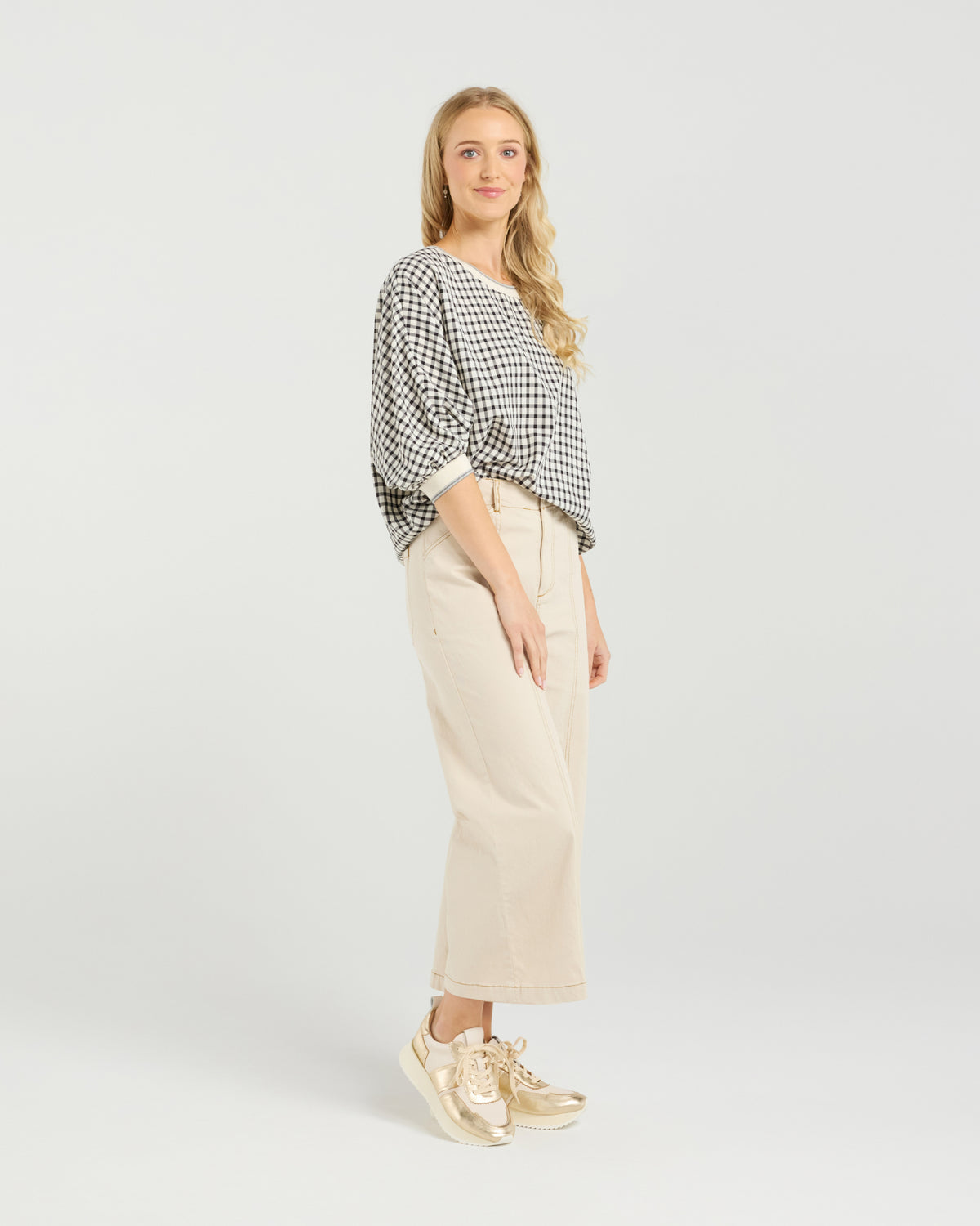 Et Alia Aroha Top - Monochrome Check