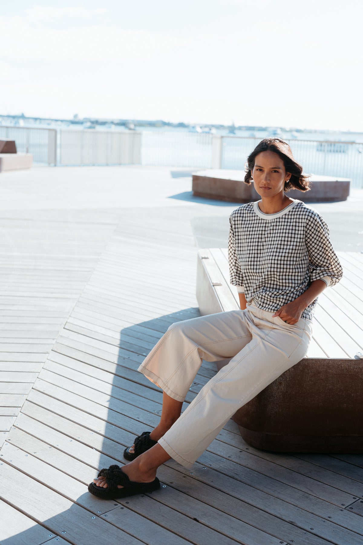 Et Alia Aroha Top - Monochrome Check