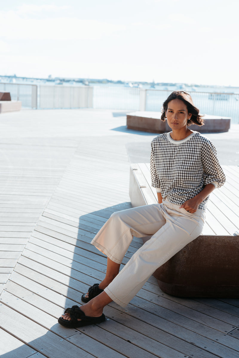 Et Alia Aroha Top - Monochrome Check