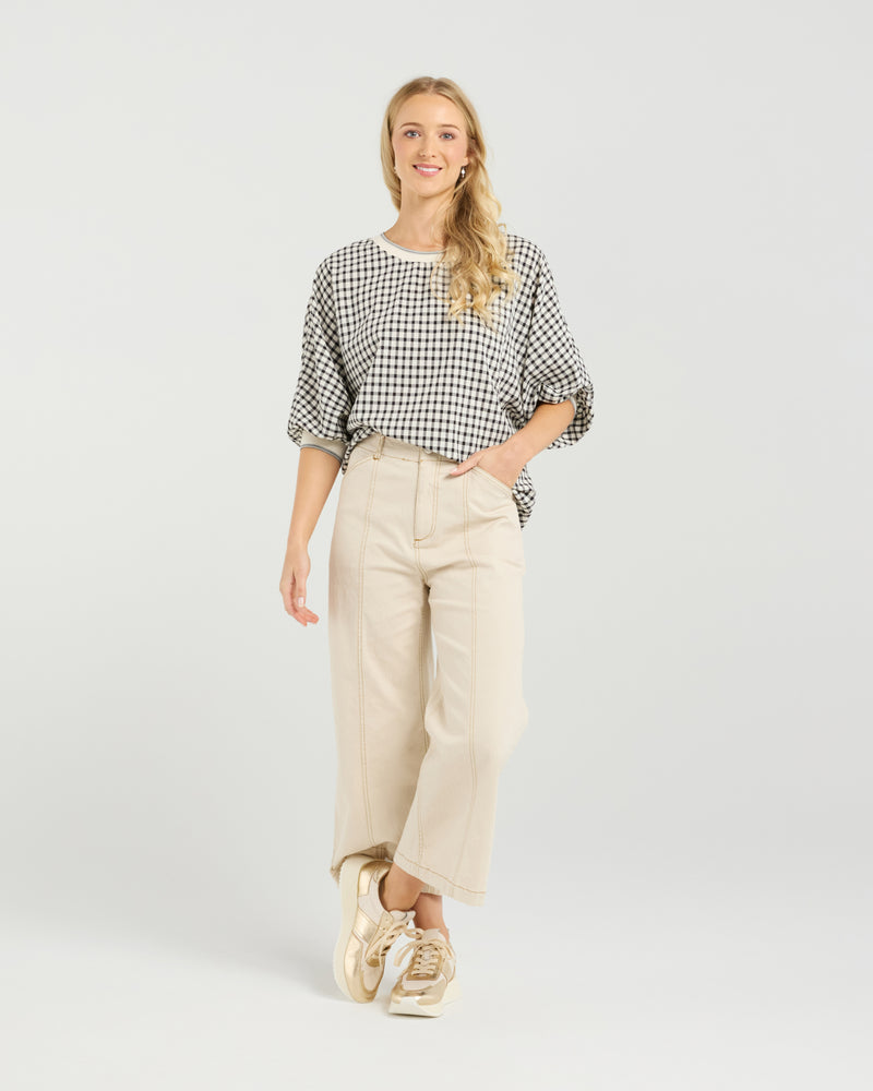 Et Alia Aroha Top - Monochrome Check