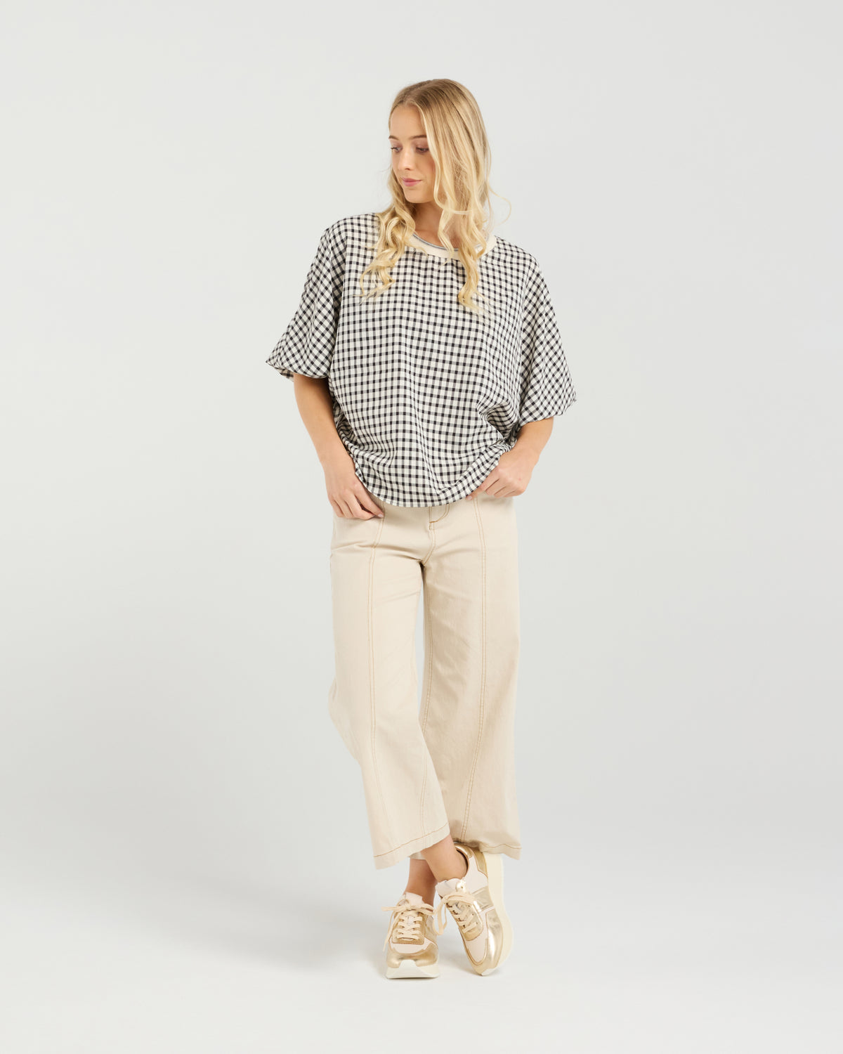Et Alia Aroha Top - Monochrome Check