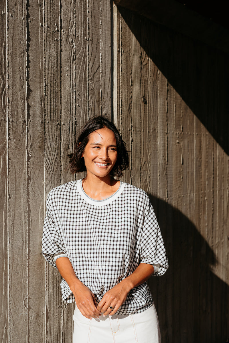Et Alia Aroha Top - Monochrome Check