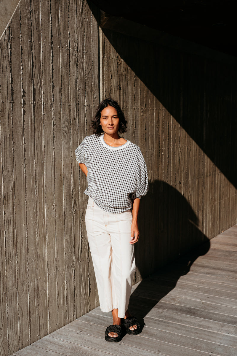 Et Alia Aroha Top - Monochrome Check