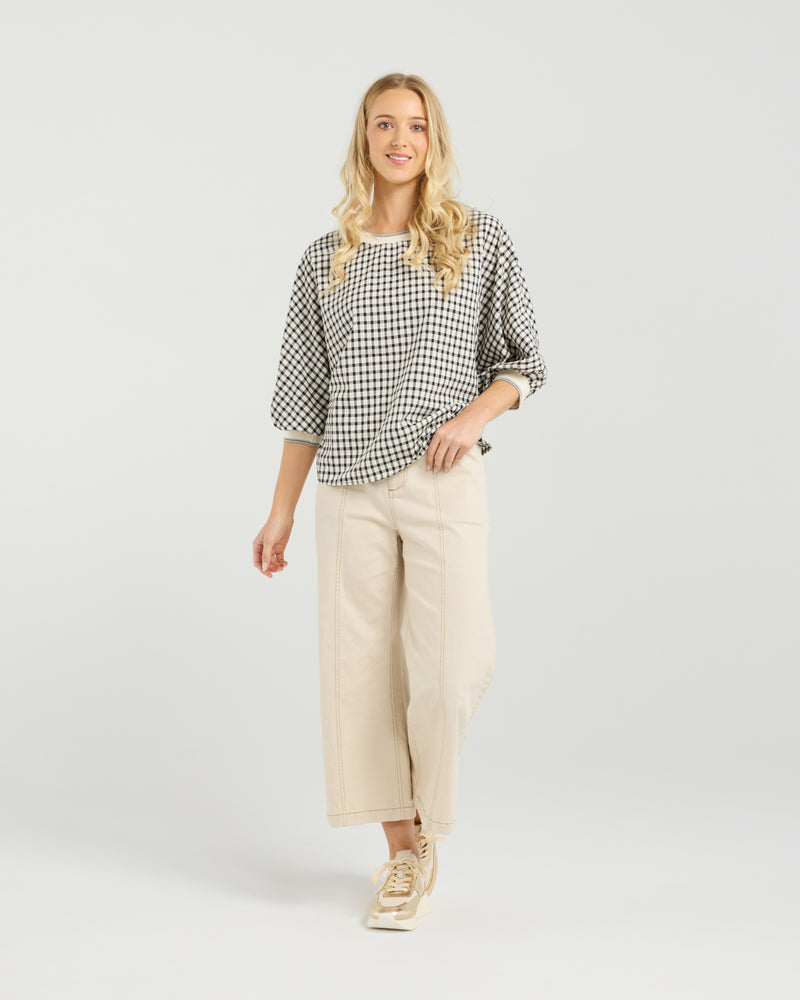 Et Alia Aroha Top - Monochrome Check