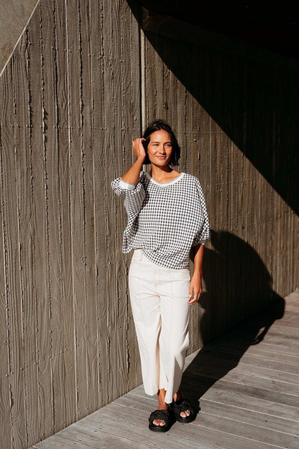 Et Alia Aroha Top - Monochrome Check