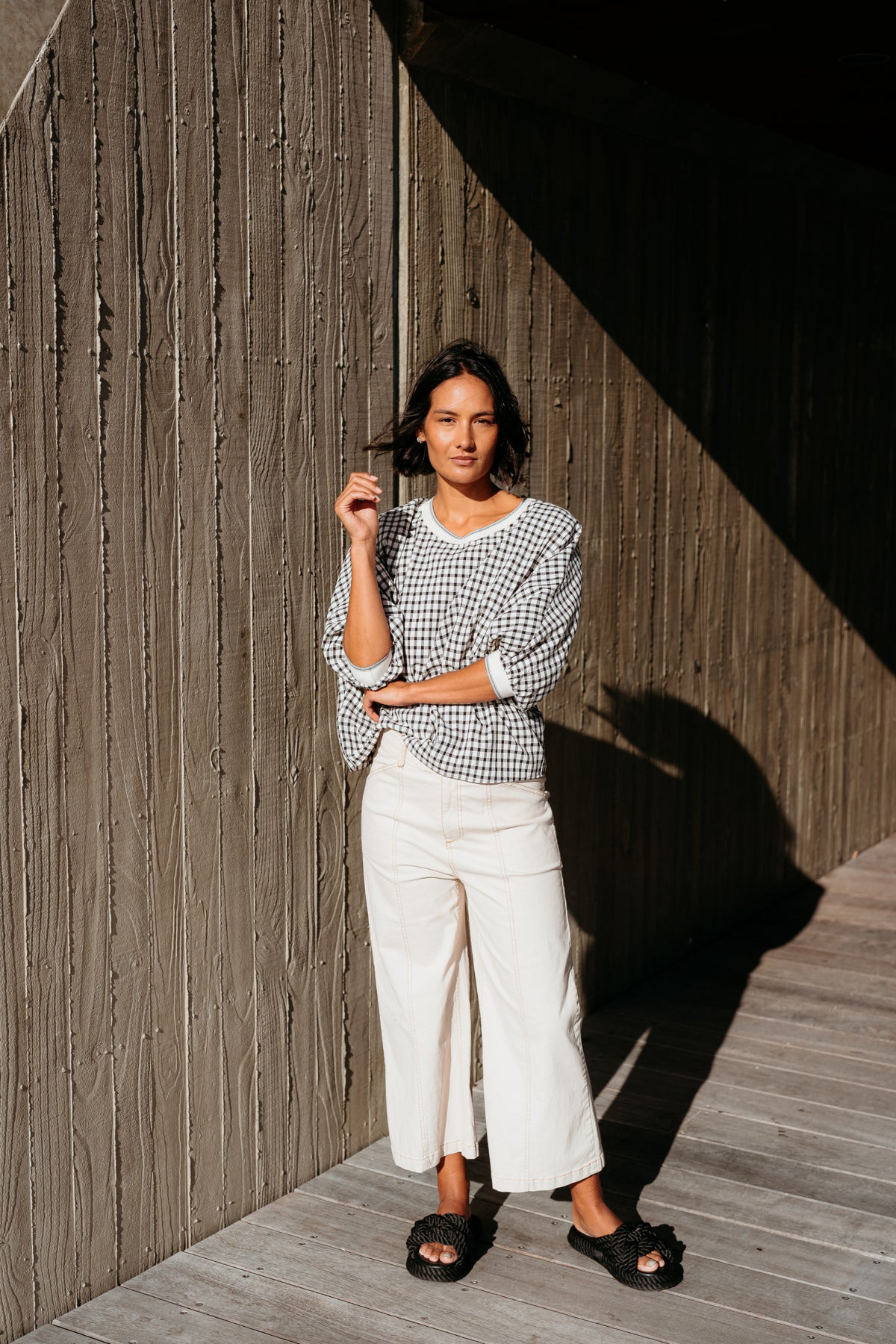 Et Alia Aroha Top - Monochrome Check