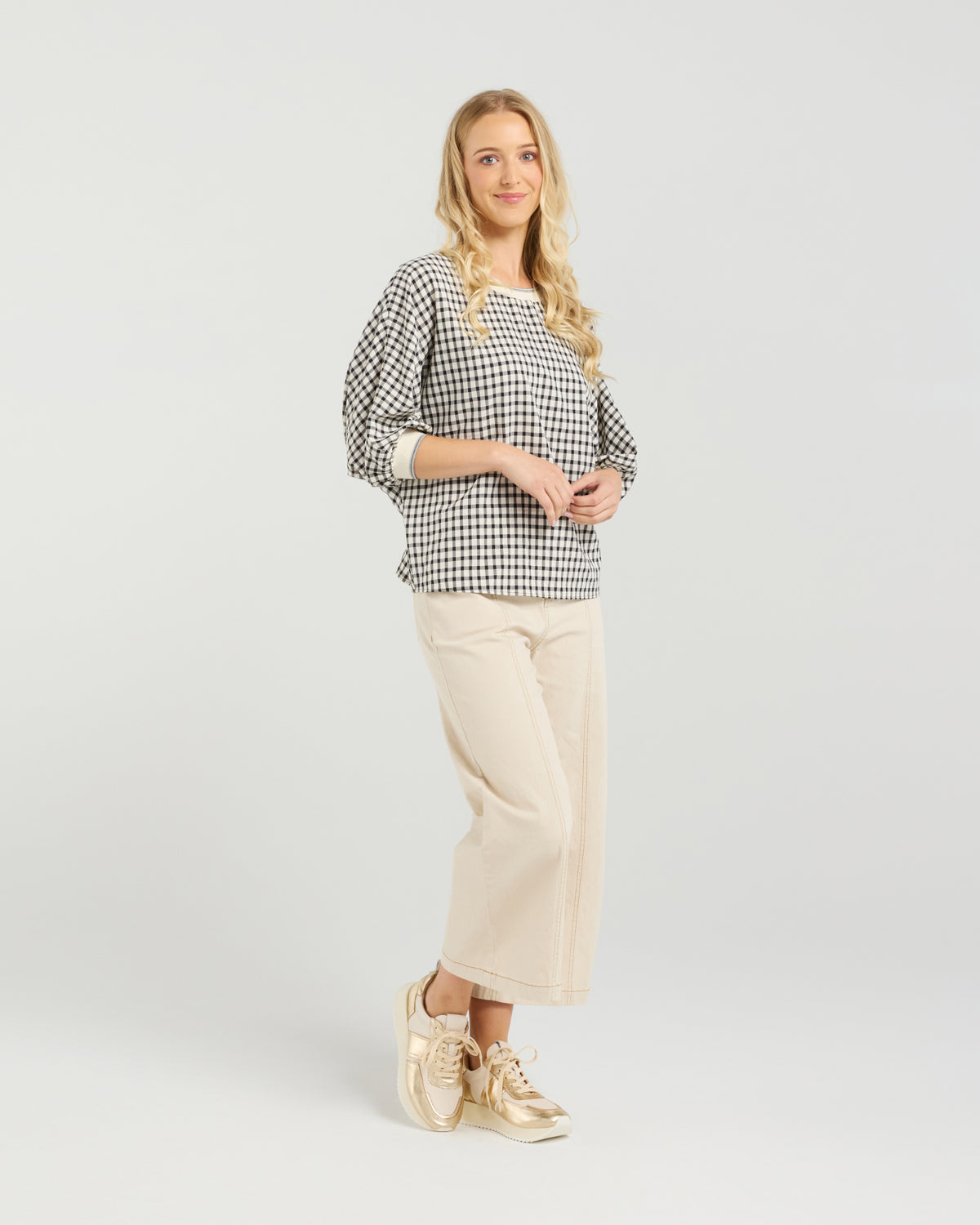 Et Alia Aroha Top - Monochrome Check