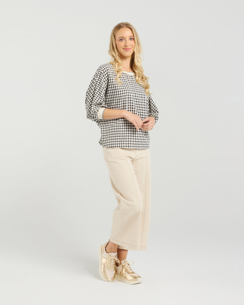 Et Alia Aroha Top - Monochrome Check
