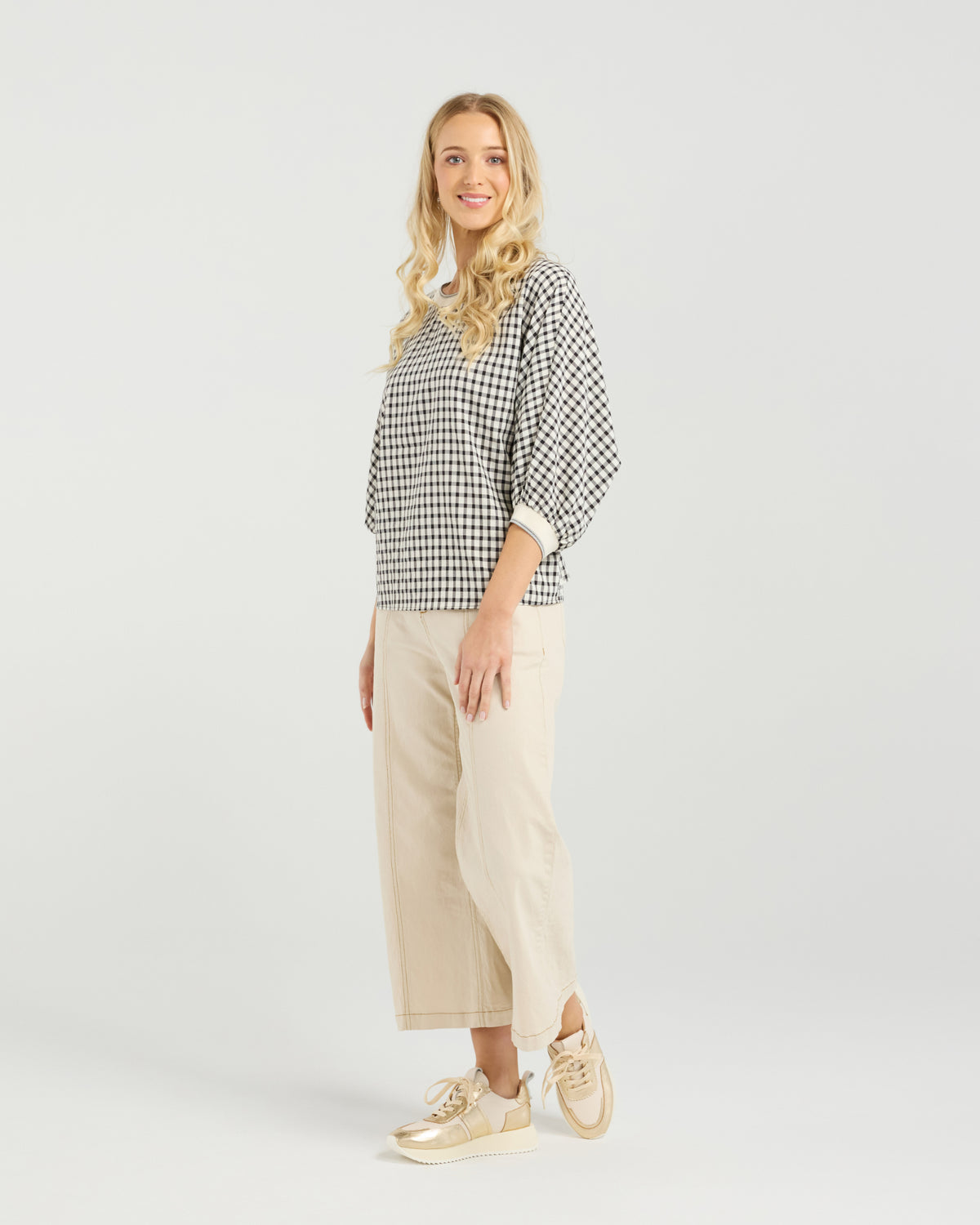 Et Alia Aroha Top - Monochrome Check
