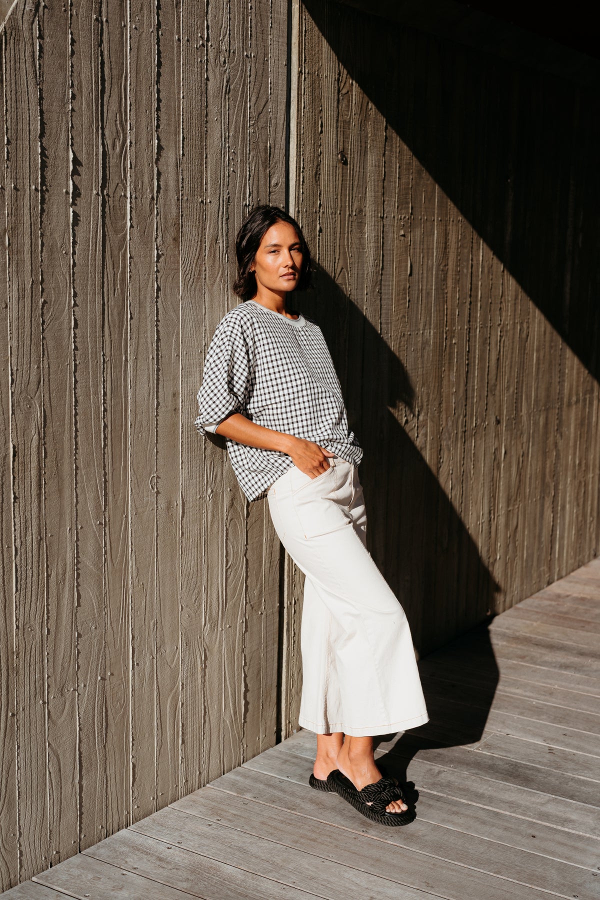 Et Alia Aroha Top - Monochrome Check