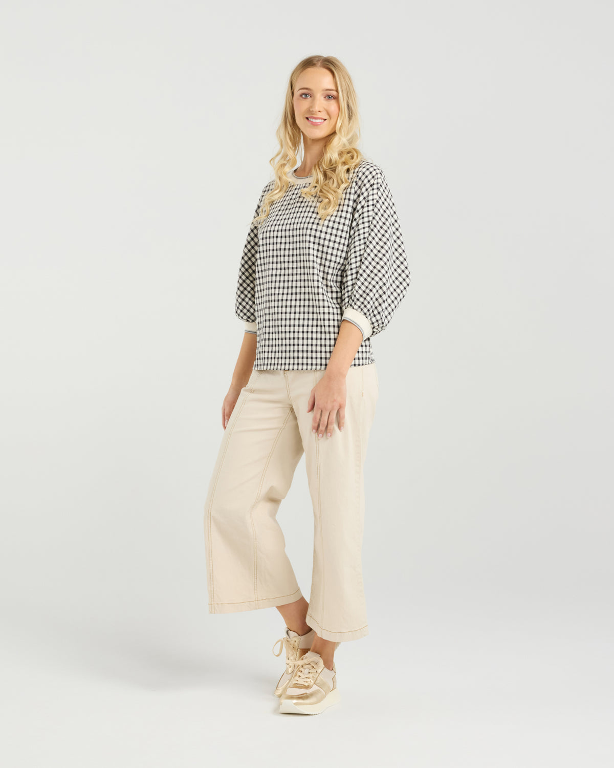 Et Alia Aroha Top - Monochrome Check