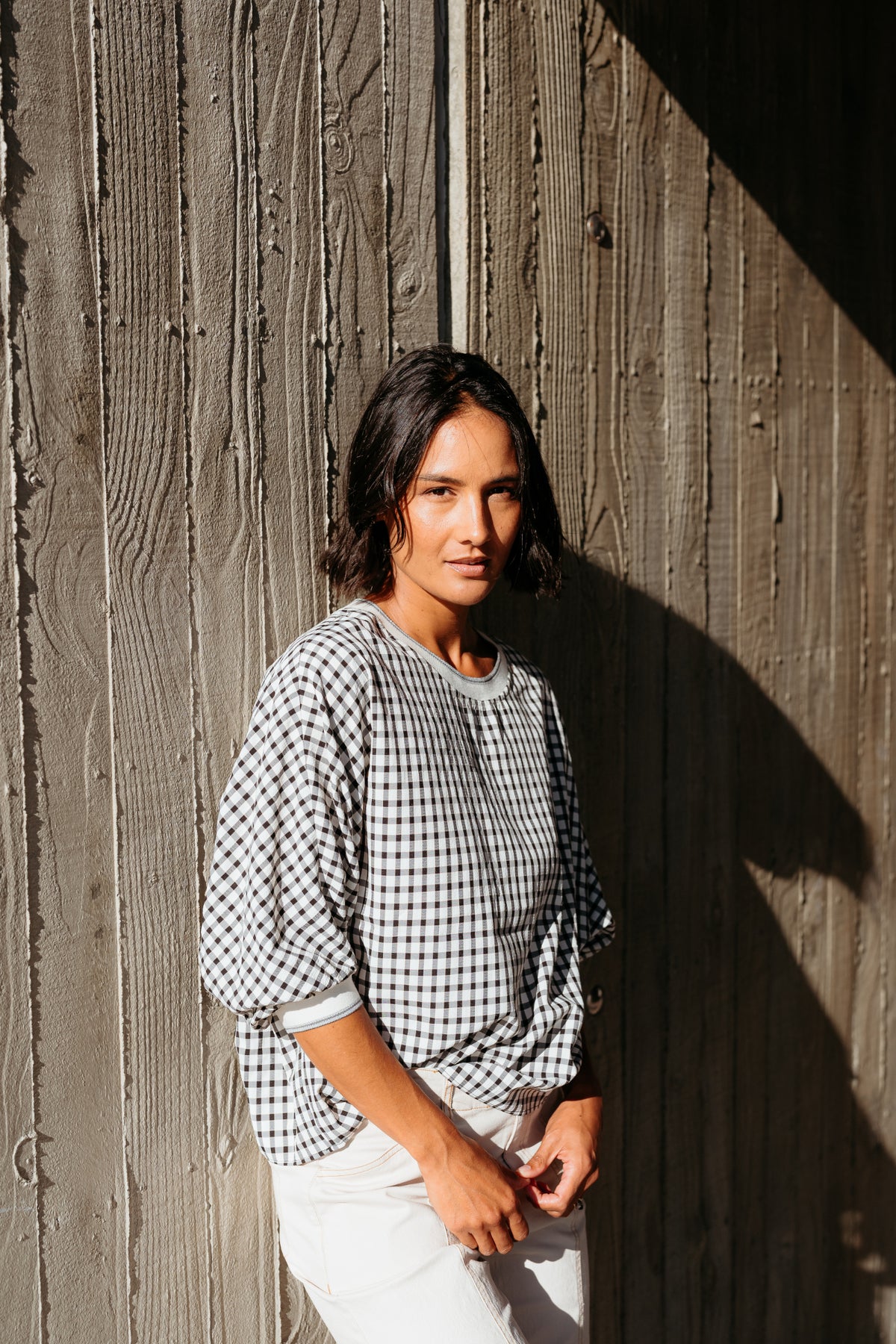 Et Alia Aroha Top - Monochrome Check