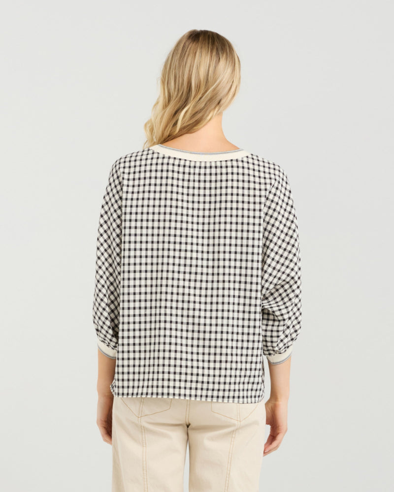 Et Alia Aroha Top - Monochrome Check