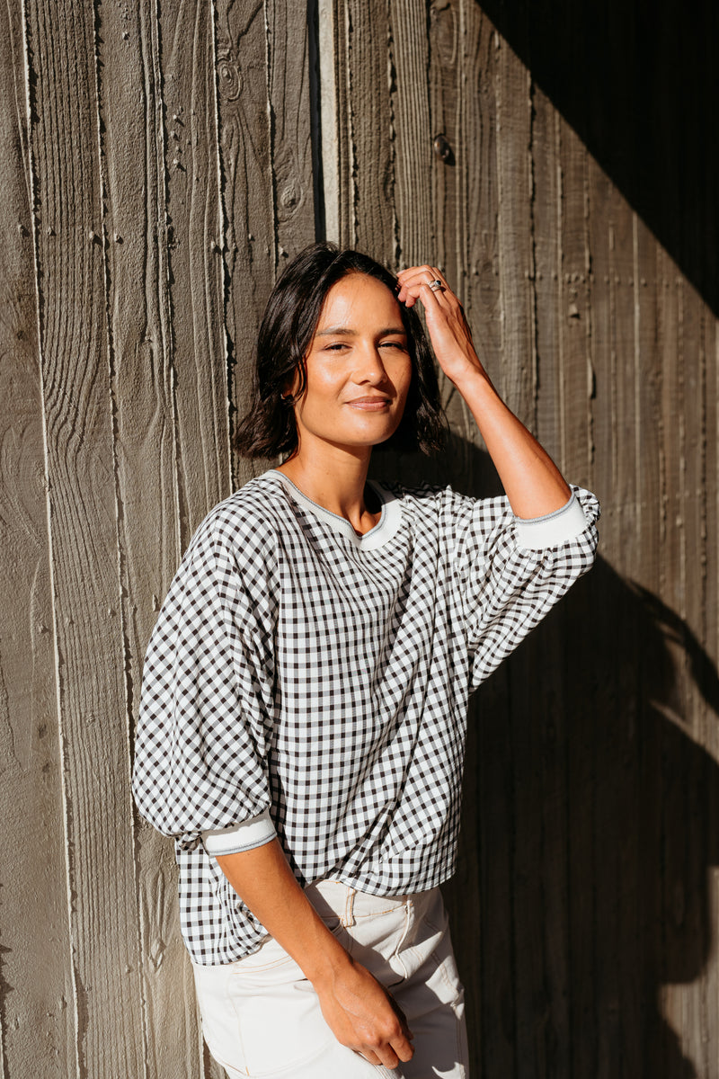 Et Alia Aroha Top - Monochrome Check