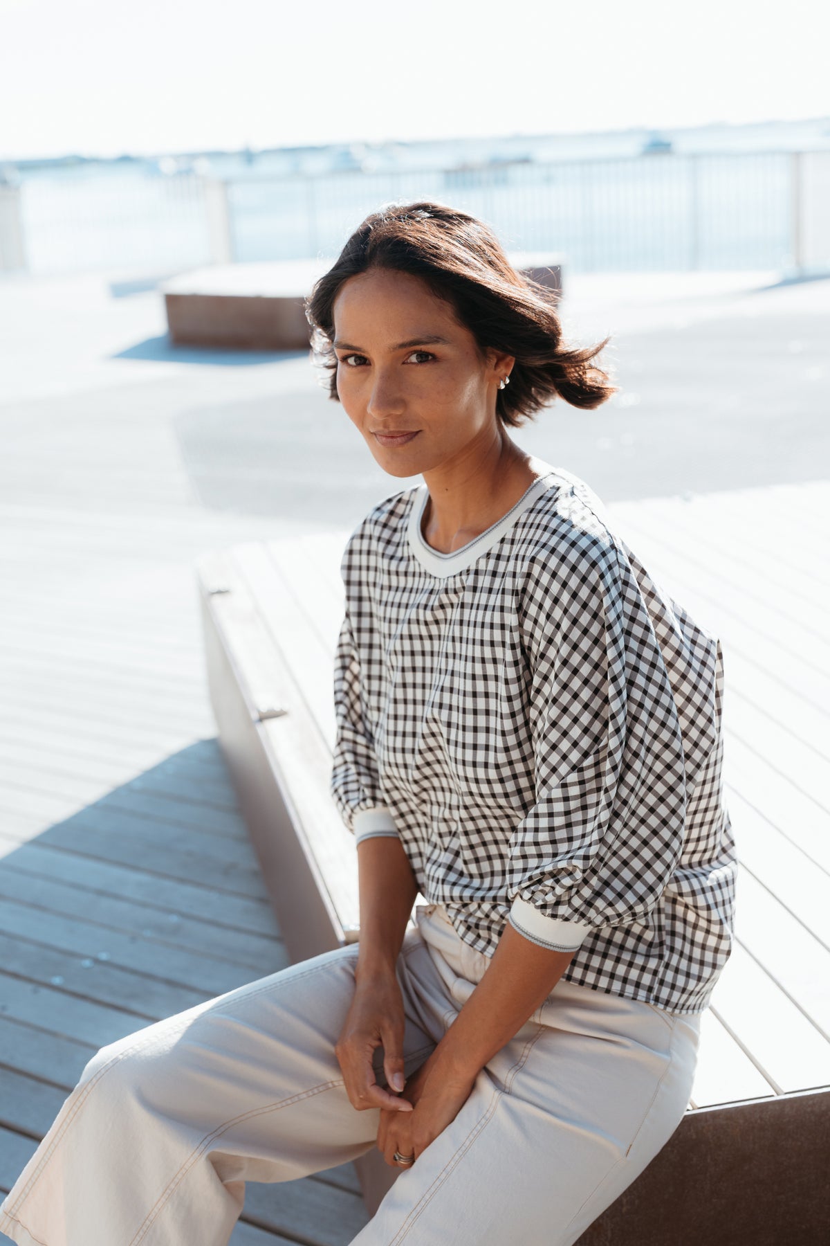 Et Alia Aroha Top - Monochrome Check