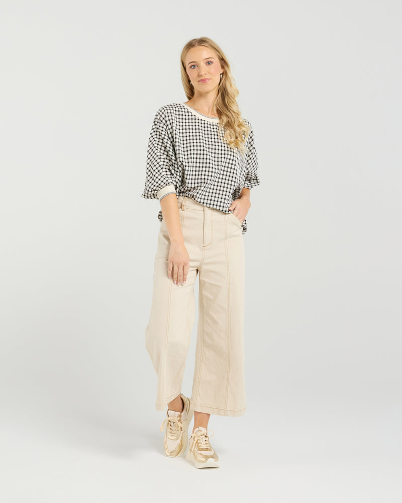 Et Alia Aroha Top - Monochrome Check