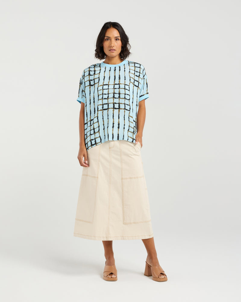 Et Alia Brea Top - Skyline Plaid