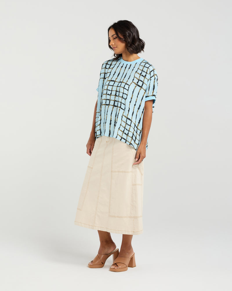 Et Alia Brea Top - Skyline Plaid