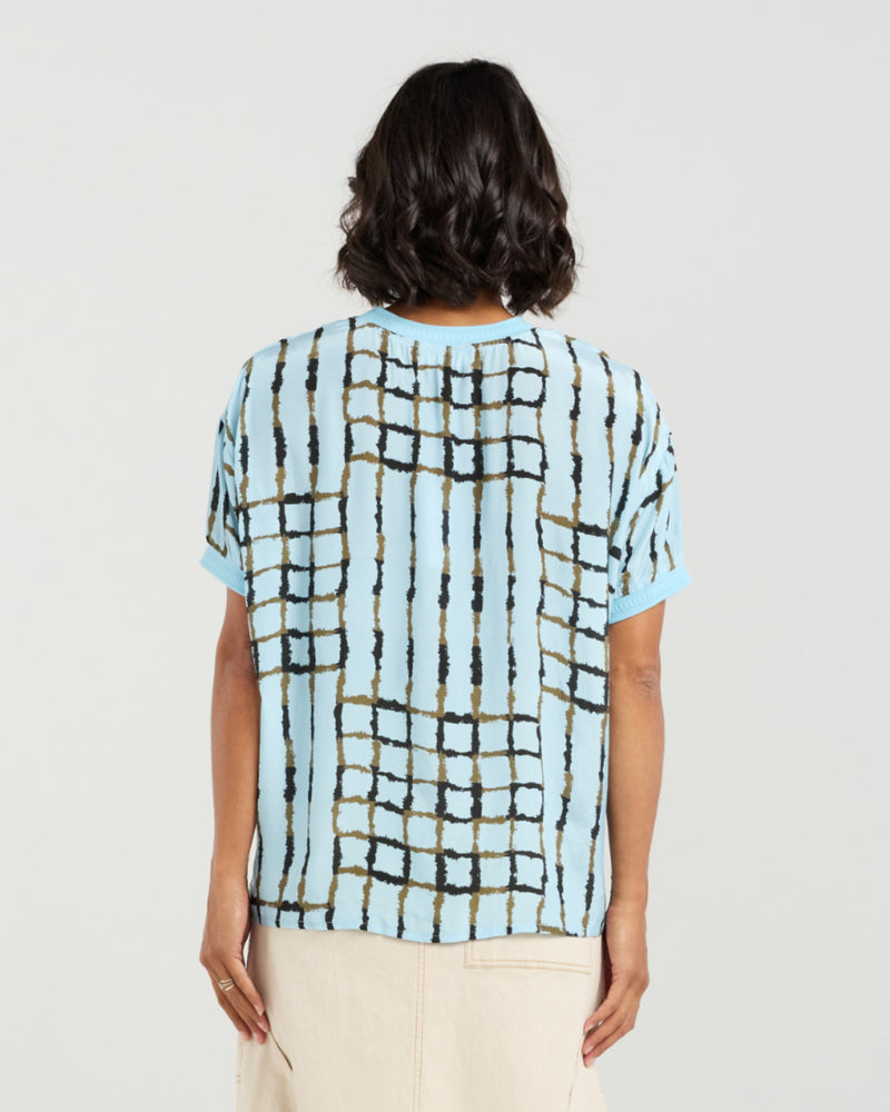 Et Alia Brea Top - Skyline Plaid